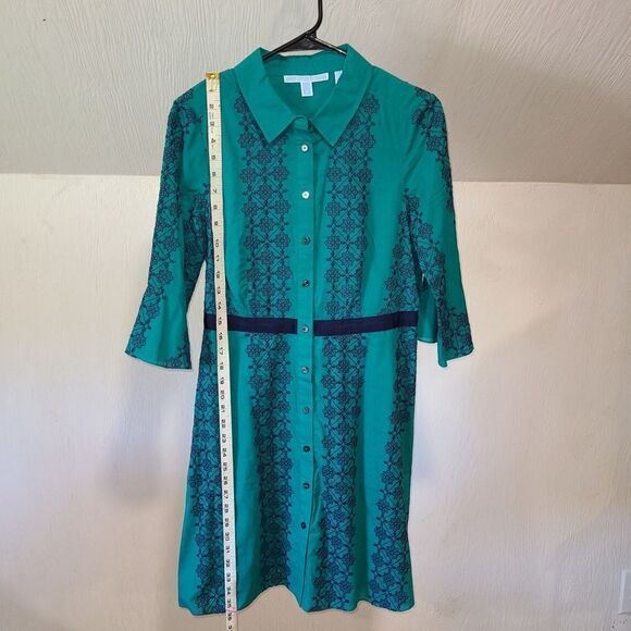 Draper James Floral Honeycomb Lace 3/4 sleeve Shirtdress - Picture 13 of 16